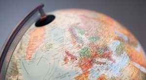 Närbild på jordglob