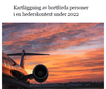 Del av ett flygplan med moln i bakgrunden